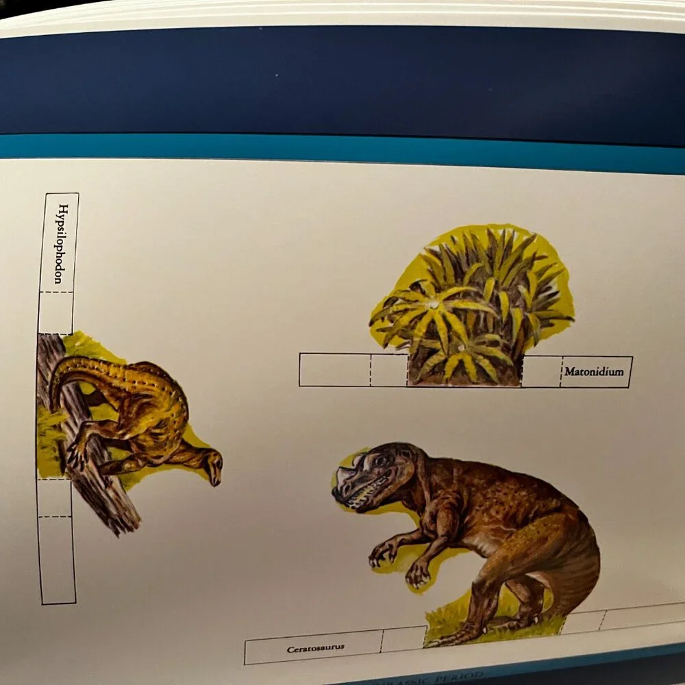 Dinosaur Dioramas to Cut and Assemble (2 Complete‎ 3-D Scenes) (copyright 1983)